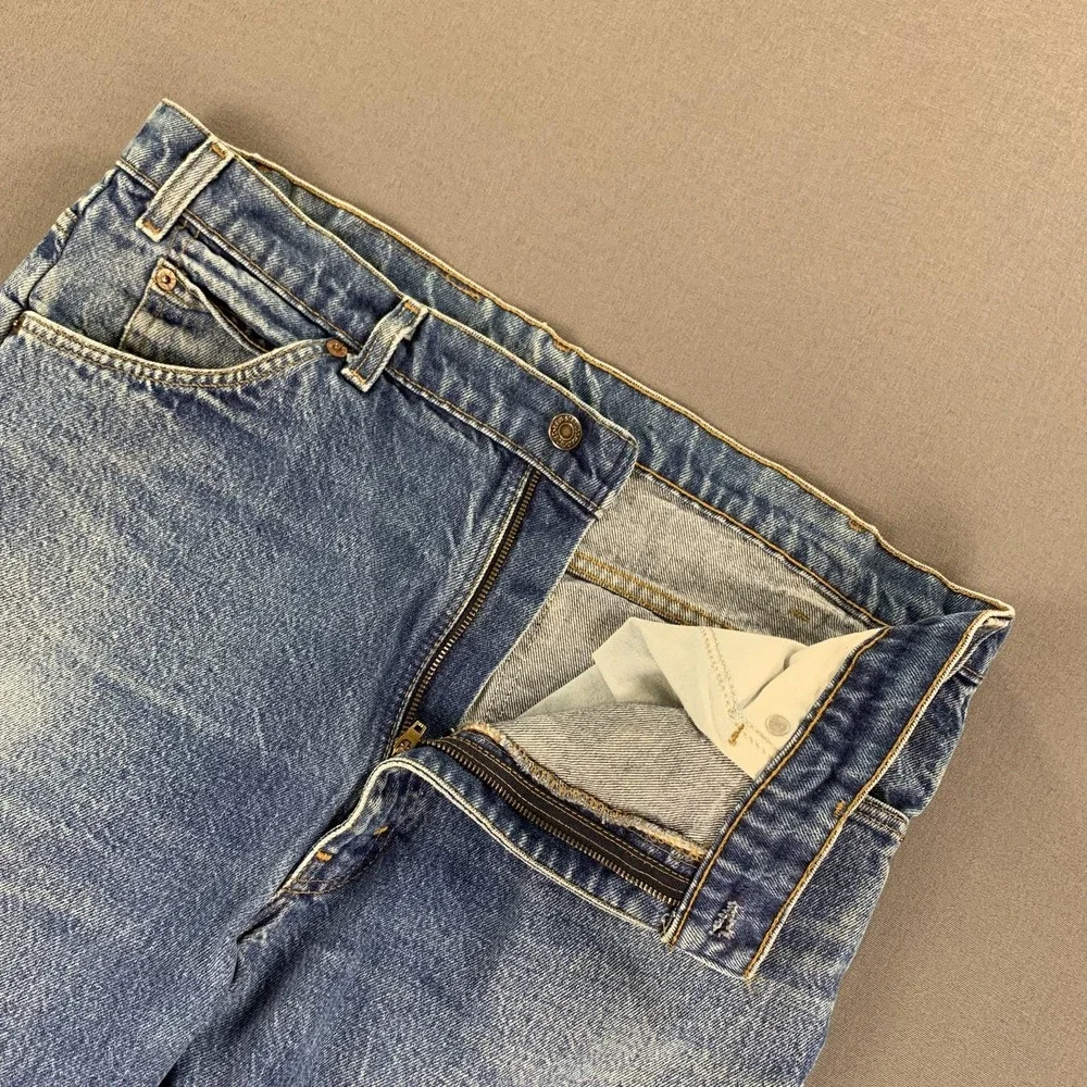 VTG Levis 40559 Jeans Mens 38x30 (Fits 36x29) Blue Straight Denim Orange Tab 80s